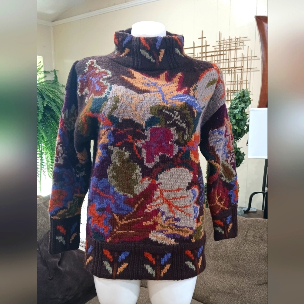 80s Sweater Wool Thick Knit Fall Winter Vintage Ski Jumper Hong Kong XL Pullover